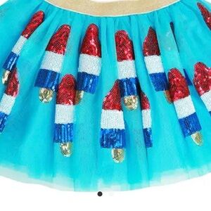 Kids Sequin Popsicle Tutu Skirt - Turquoise